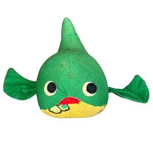 Lanakila Crafts Stuffed Whale Toy 6" Vtg 1970s Hawaii Souvenir Rare Imperfect